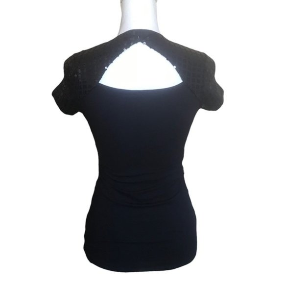 WHBM Navy Sequin Tee Shirt - Picture 3 of 7
